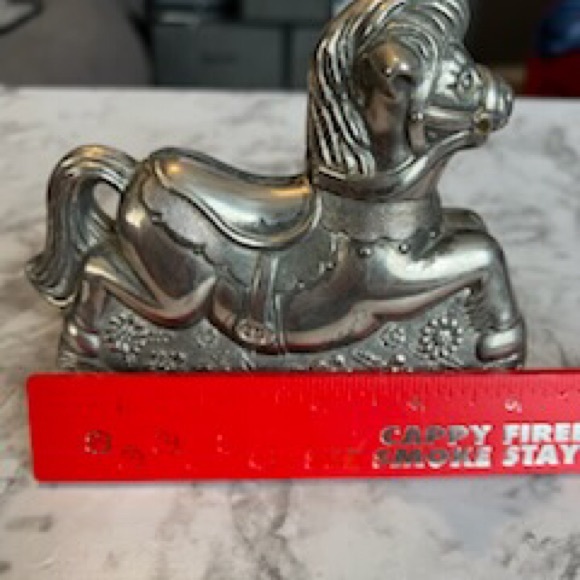 Vintage Rocking Horse Coin Piggy Bank Leonard Made In Italy Silver Plated 1970s - Picture 7 of 9